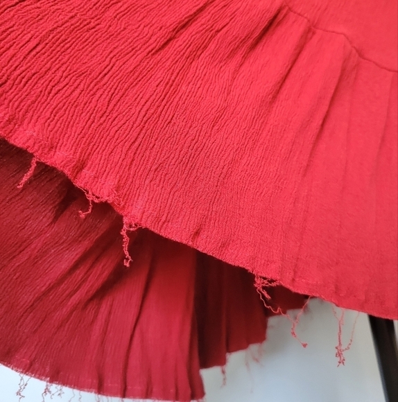 GiGio USA Boho Peasant Balloon Sleeve in Red Size Small - Picture 2 of 12